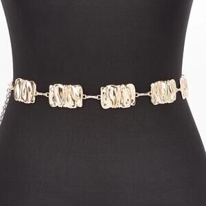 Hammered Metal Chain Belt – Gold